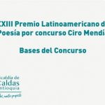 XXIII Premio Latinoamericano de Poesía por concurso Ciro Mendía