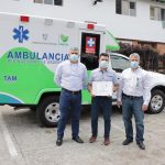 Entrega de la ambulancia medicalizada al Hospital San Vicente de Paúl de Caldas.